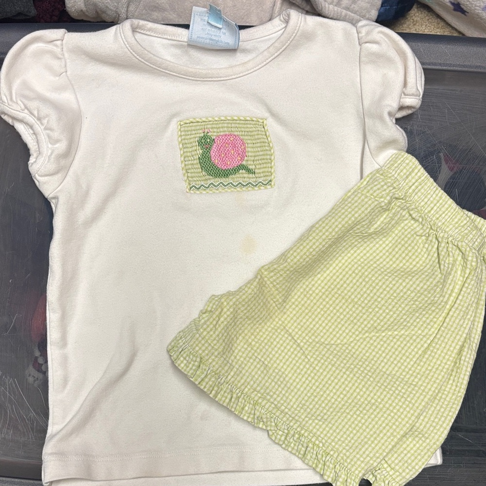 Little English White & Green Set with Turtle design *see description*